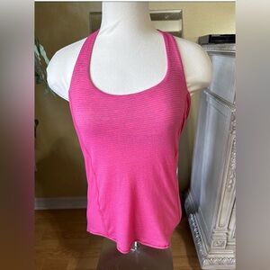 Lululemon Wild Tank Size 2 Pink Strappy Back Built-In Bra Athletic Top